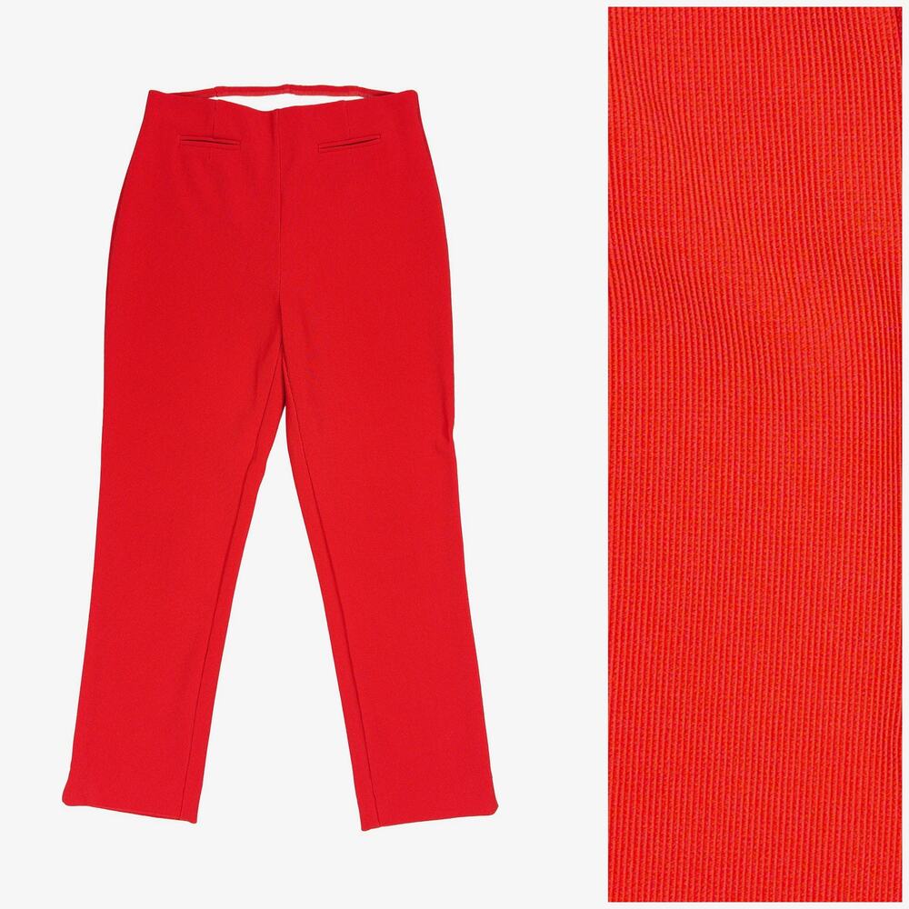 Joseph Ribkoff Ribbed Cropped Pull On Pants Womens 6 Red Orange Stretch Canada